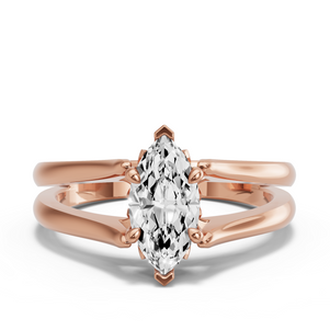 Image for Marquise Lotus Basket Ring with Split Ring Solitaire band