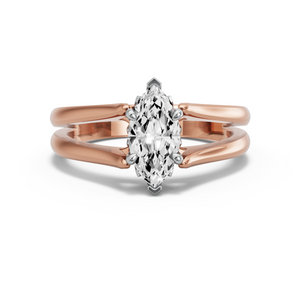 Image for Marquise Lotus Basket Ring with Split Ring Solitaire band