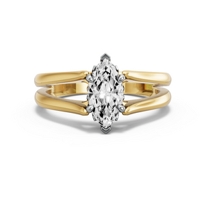 Image for Marquise Lotus Basket Ring with Split Ring Solitaire band