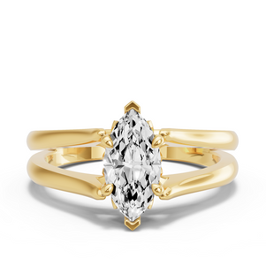 Image for Marquise Lotus Basket Ring with Split Ring Solitaire band