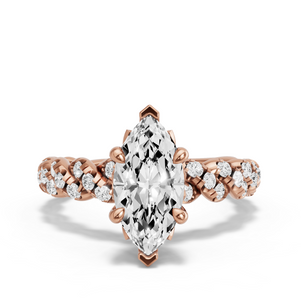 Image for Marquise Lotus Basket Ring with Twist Pave band