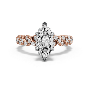 Image for Marquise Lotus Basket Ring with Twist Pave band