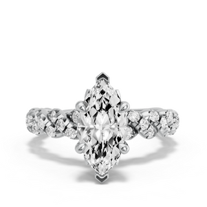 Image for Marquise Lotus Basket Ring with Twist Pave band