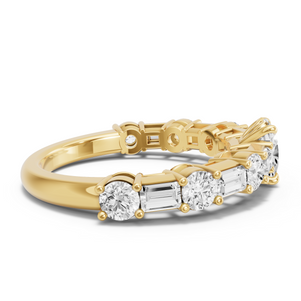 Image for Oval Lotus Basket Ring with Alternating Baguette band
