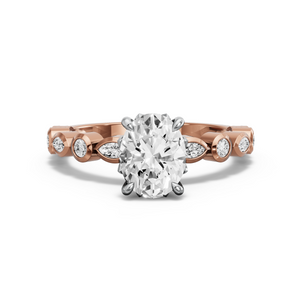 Image for Oval Lotus Basket Ring with Alternating Marquise band