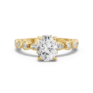 Image for Oval Lotus Basket Ring with Alternating Marquise band