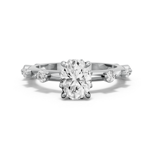 Image for Oval Lotus Basket Ring with Floating Station band