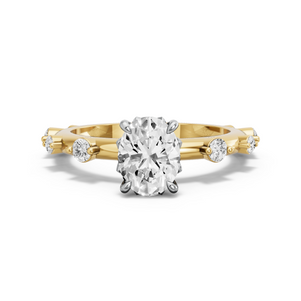 Image for Oval Lotus Basket Ring with Floating Station band