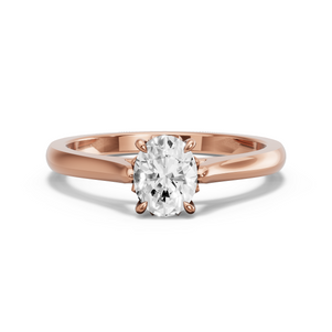 Image for Oval Lotus Basket Ring with Knife Edge Cathedral band