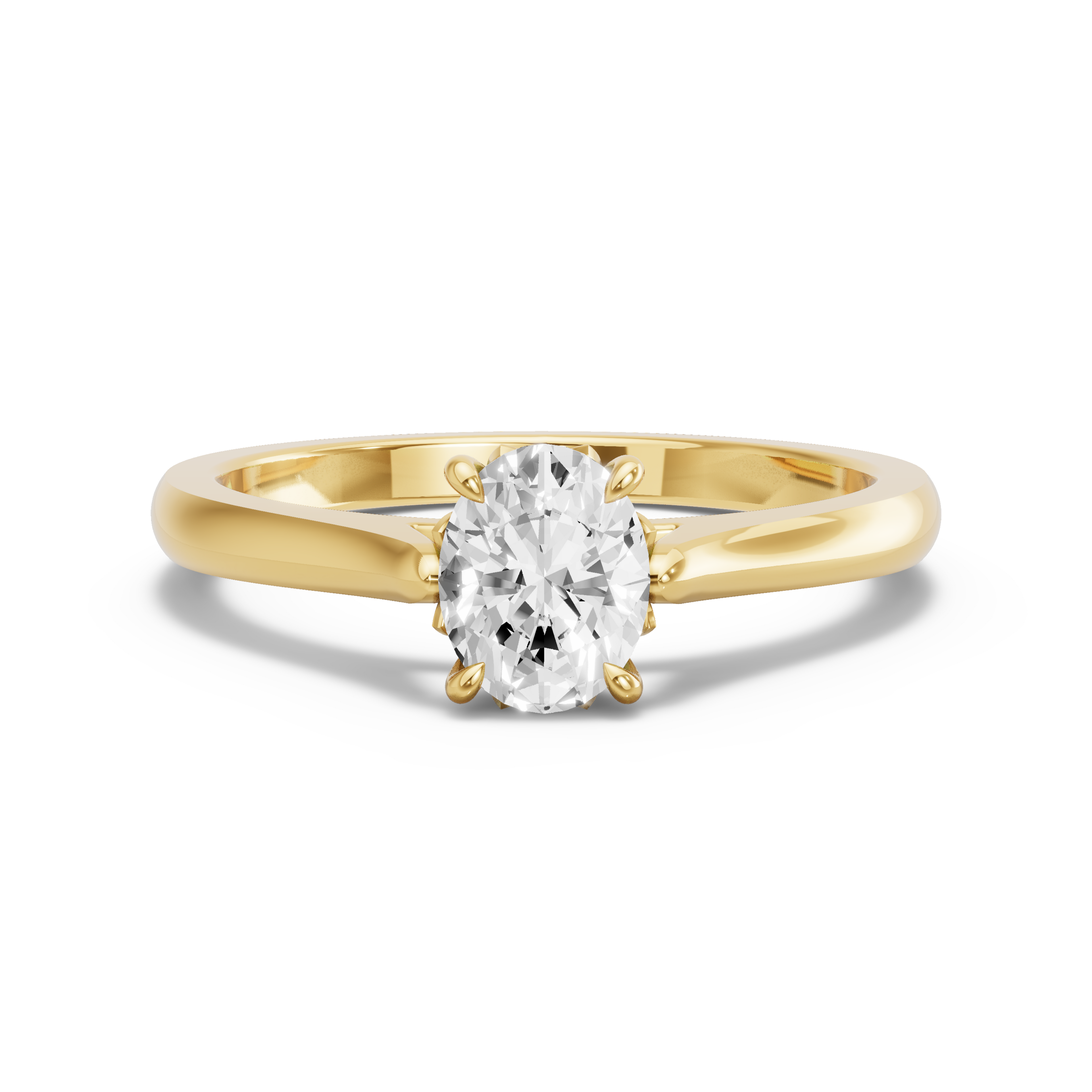 Image for Oval Lotus Basket Ring with Knife Edge Cathedral band