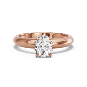 Image for Oval Lotus Basket Ring with Knife Edge Solitaire band