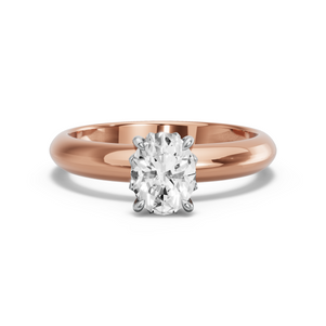Image for Oval Lotus Basket Ring with Knife Edge Solitaire band