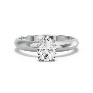 Image for Oval Lotus Basket Ring with Knife Edge Solitaire band