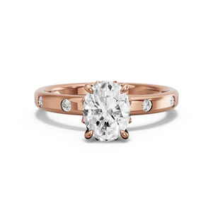 Image for Oval Lotus Basket Ring with Sleek Accent band