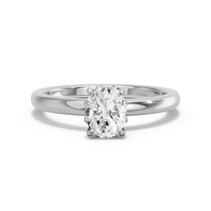 Image for Oval Lotus Basket Ring with Solitaire band