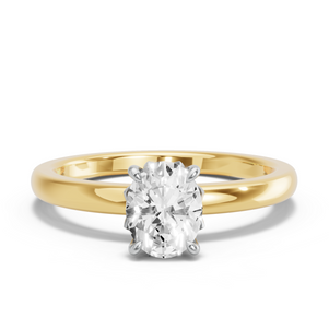 Image for Oval Lotus Basket Ring with Solitaire band