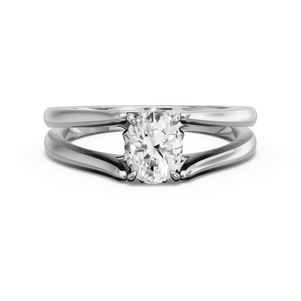 Image for Oval Lotus Basket Ring with Split Ring Solitaire band