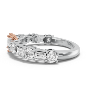 Image for Pear Lotus Basket Ring with Alternating Baguette band