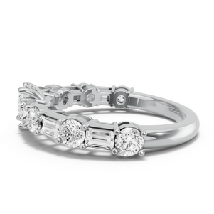 Image for Pear Lotus Basket Ring with Alternating Baguette band
