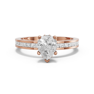 Image for Pear Lotus Basket Ring with Channel band