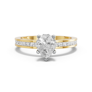 Image for Pear Lotus Basket Ring with Channel band