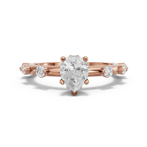 Image for Pear Lotus Basket Ring with Floating Station band in 18K Rose Gold