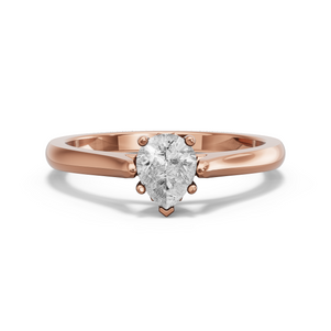 Image for Pear Lotus Basket Ring with Knife Edge Cathedral band