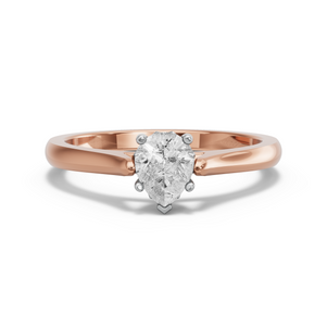 Image for Pear Lotus Basket Ring with Knife Edge Cathedral band