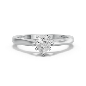 Image for Pear Lotus Basket Ring with Knife Edge Cathedral band