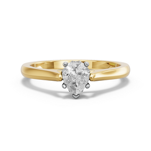 Image for Pear Lotus Basket Ring with Knife Edge Cathedral band