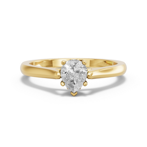 Image for Pear Lotus Basket Ring with Knife Edge Cathedral band