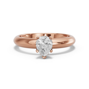 Image for Pear Lotus Basket Ring with Knife Edge Solitaire band