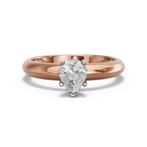 Image for Pear Lotus Basket Ring with Knife Edge Solitaire band
