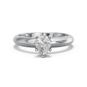 Image for Pear Lotus Basket Ring with Knife Edge Solitaire band