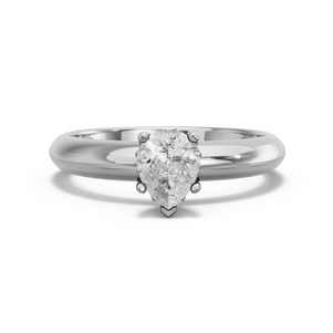 Image for Pear Lotus Basket Ring with Knife Edge Solitaire band in 950 Platinum