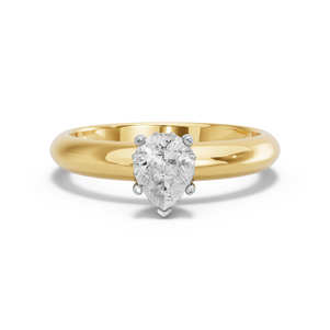 Image for Pear Lotus Basket Ring with Knife Edge Solitaire band