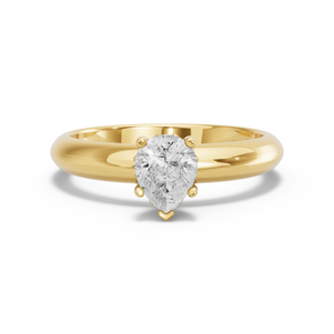 Image for Pear Lotus Basket Ring with Knife Edge Solitaire band