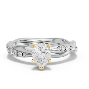 Image for Pear Lotus Basket Ring with Rope Pave band