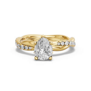 Image for Pear Lotus Basket Ring with Rope Pave band