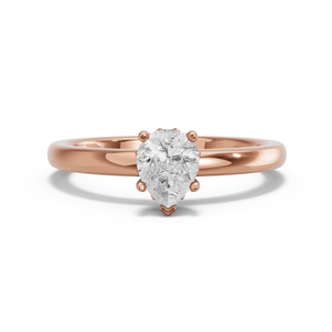 Image for Pear Lotus Basket Ring with Solitaire band in 14K Rose Gold