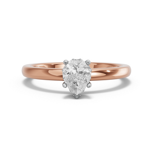 Image for Pear Lotus Basket Ring with Solitaire band in 18K Two Tone Rose Gold