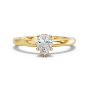 Image for Pear Lotus Basket Ring with Solitaire band in 18K Yellow Gold