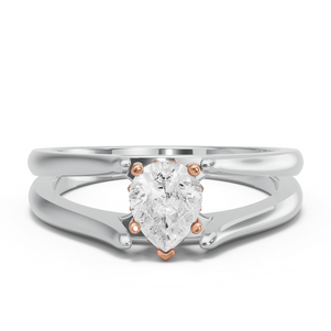 Image for Pear Lotus Basket Ring with Split Ring Solitaire band