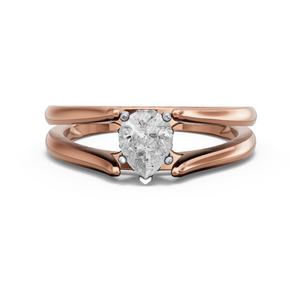 Image for Pear Lotus Basket Ring with Split Ring Solitaire band