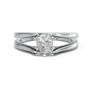 Image for Pear Lotus Basket Ring with Split Ring Solitaire band