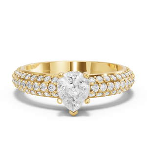 Image for Pear Lotus Basket Ring with Triple Row Pave band