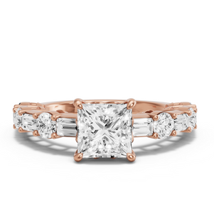 Image for Princess Lotus Basket Ring with Alternating Baguette band