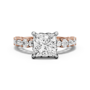 Image for Princess Lotus Basket Ring with Alternating Baguette band