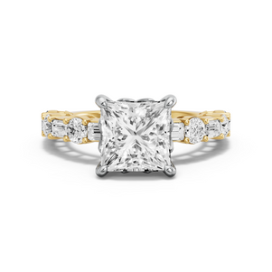 Image for Princess Lotus Basket Ring with Alternating Baguette band