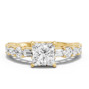 Image for Princess Lotus Basket Ring with Alternating Baguette band